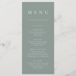 Boho Sage Green Minimalistisch Simple Flat Menu Menükarte