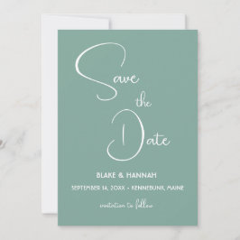 Boho Sage Green Minimalistisch Wüste Save the Date Einladung