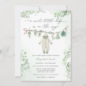 Boho Sage Green Niedlich Baby Clothes Babydusche Einladung (Vorderseite)