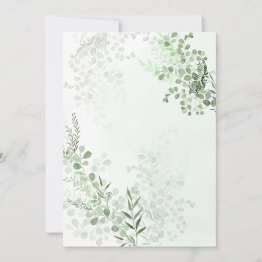 Boho Sage Green Niedlich Baby Clothes Babydusche Einladung (Rückseite)