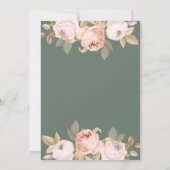 Boho Sage Green Peonies Hochzeitseinladung Einladung (Rückseite)