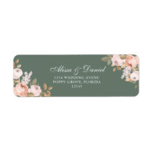 Boho Sage Green Peonies Rücksendeadresse