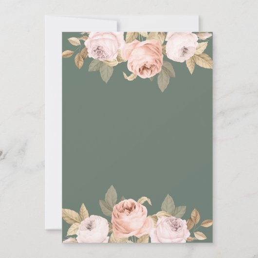 Boho Sage Green Peonies Save the Date Card (Rückseite)