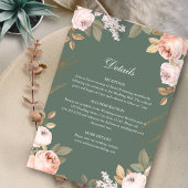 Boho Sage Green Peonies Wedding Details Card Einladung