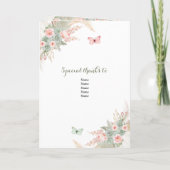 Boho Sage Green Pink 15 Años Programmvorlage Einladung (Rückseite)