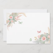 Boho Sage Green Pink Quinceañera Save the Date Einladung (Rückseite)