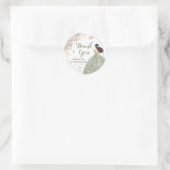 Boho Sage Green Pink Quinceñera Vielen Dank Runder Aufkleber (Tasche)