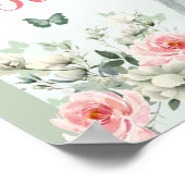 Boho Sage Green Pink Roses Mis 15 Años Gästebuch (Ecke)