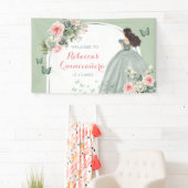 Boho Sage Green Princess Quinceañera Large Banner (Insitu)