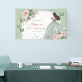 Boho Sage Green Princess Quinceañera Large Banner (Messeveranstaltung)
