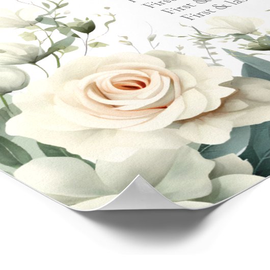 Boho Sage Green Quinceañera Seekartenzeichen Poster (Ecke)