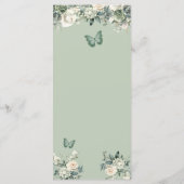 Boho Sage Green Royal Rose Princess XV Años Menü Menükarte (Rückseite)