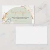 Boho Sage Green Safari Baby Duschdusche Windelwind Begleitkarte (Vorne/Hinten)