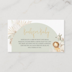 Boho Sage Green Safari Babydusche Bücher für Baby Begleitkarte