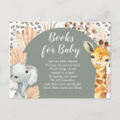 Boho Sage Green Safari Oh Books für Baby Einladungspostkarte (Vorderseite)