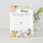 Boho Sage Green Safari Oh Boy Baby Dusche Bingo Einladung (Stehend Vorderseite)