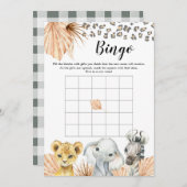 Boho Sage Green Safari Oh Boy Baby Dusche Bingo Einladung (Vorne/Hinten)