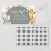 Boho Sage Green Safari Oh Boy Diaper Raffle Begleitkarte (Vorne/Hinten)