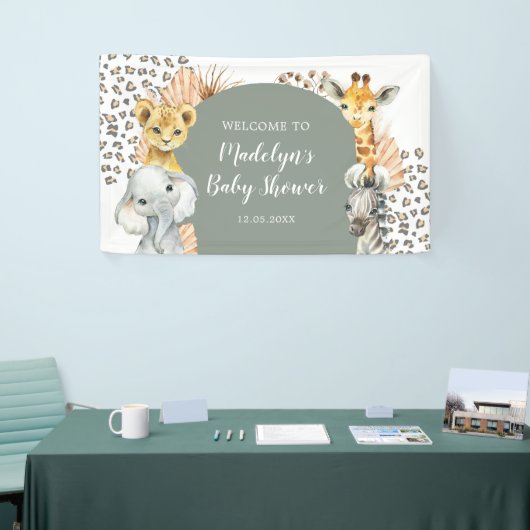 Boho Sage Green Safari Oh Boy Große Banner (Messeveranstaltung)