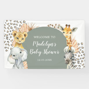 Boho Sage Green Safari Oh Boy Große Banner