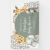 Boho Sage Green Safari Oh Boy Große Banner (Vertikal)