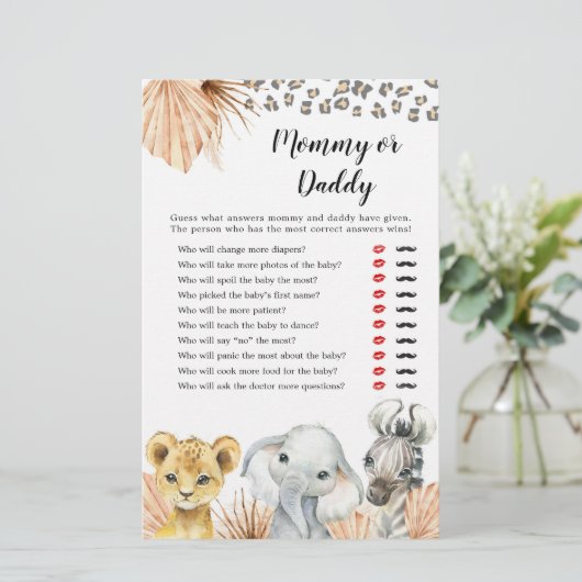 Boho Sage Green Safari Oh Boy Mommy oder Daddy Gam (Stehend Vorderseite)