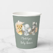 Boho Sage Green Safari Oh Boy Paper Cup Pappbecher (Rückseite)