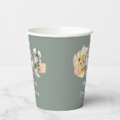 Boho Sage Green Safari Oh Boy Paper Cup Pappbecher (Links)
