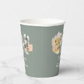 Boho Sage Green Safari Oh Boy Paper Cup Pappbecher (Rechts)