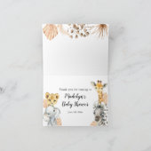 Boho Sage Green Safari Oh Junge Faltkarte Dankeskarte (Innenseite)