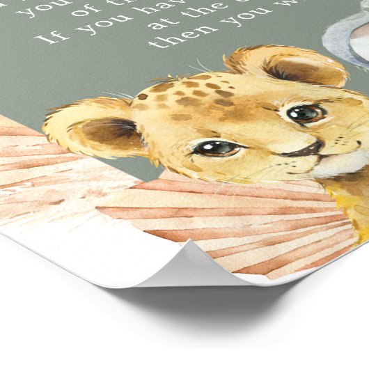 Boho Sage Green Safari Oh Junge sagt nicht Baby Poster (Ecke)