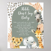 Boho Sage Green Safari Oh Junge sagt nicht Baby Poster (Vorne)