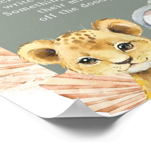 Boho Sage Green Safari Oh Junge Spätabendwanderer Poster (Ecke)