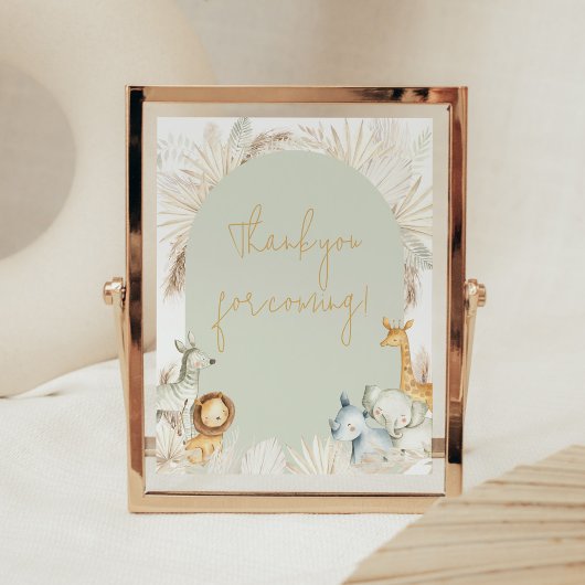 Boho Sage Green Safari Vielen Dank für Ihren Besuc Poster