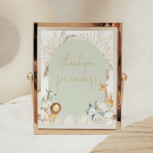 Boho Sage Green Safari Vielen Dank für Ihren Besuc Poster