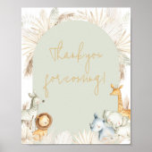 Boho Sage Green Safari Vielen Dank für Ihren Besuc Poster (Vorne)