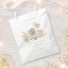 Boho Sage Green Teddy Bear Baby Showtasche Geschenktütchen