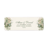 Boho Sage Green und Elfenbein-Blume Hochzeitsadres (Vorne)