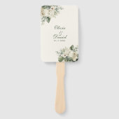 Boho Sage Green und Elfenbein Blume Hochzeitsprogr Fächer (Vorderseite)