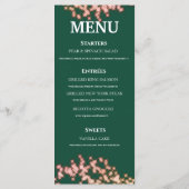 Boho Sage Green und Rose Quinceañera Celebration Menükarte (Rückseite)