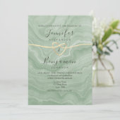 Boho Sage Green Wedding Einladung (Stehend Vorderseite)