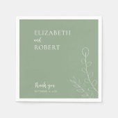 Boho Sage Green Wedding Elegant Serviette (Vorderseite)