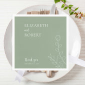 Boho Sage Green Wedding Elegant Serviette