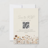 Boho Sage Green Wedding QR Code RSVP Karte (Vorderseite)