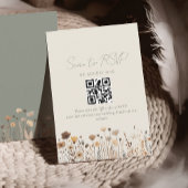 Boho Sage Green Wedding QR Code RSVP Karte
