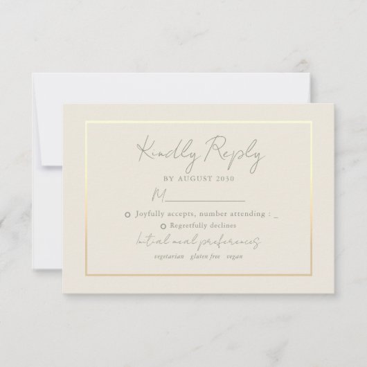 Boho Sage Green Wedding RSVP Karte (Vorderseite)
