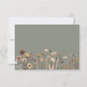 Boho Sage Green Wedding RSVP Karte (Rückseite)
