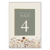 Boho Sage Green Wedding Tischnummer (Rückseite)