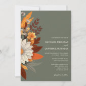 Boho Sage Green Wildblume Floral Hochzeit im Herbs Einladung (Vorderseite)