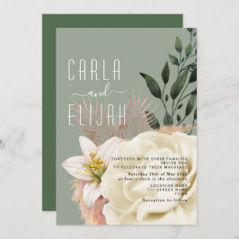 Boho Sage Green Wildblume Wedding Einladung